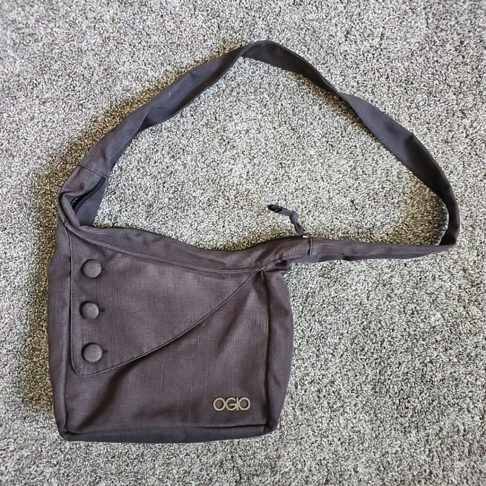 OGIO Brooklyn Gray Tablet Purse Cross Body Messenger Bag Satchel Lined